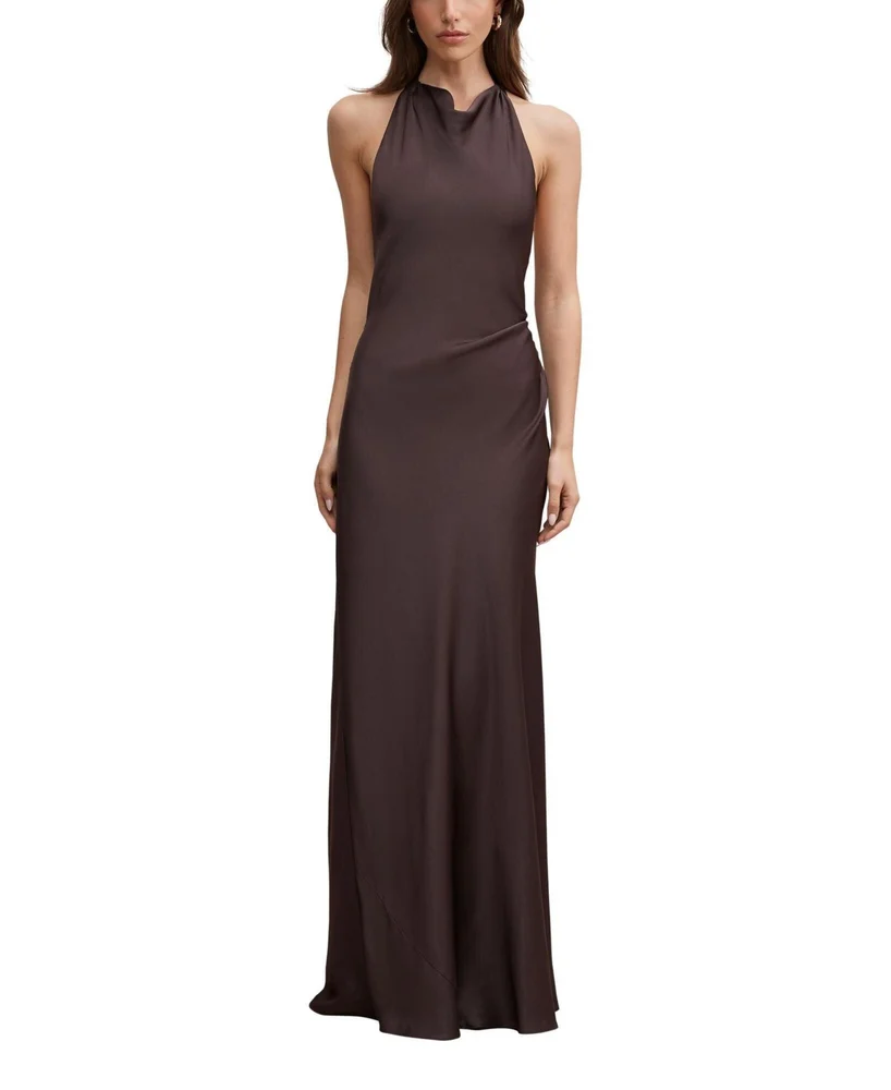 Drew Halter Neck Back Tie Maxi Dress