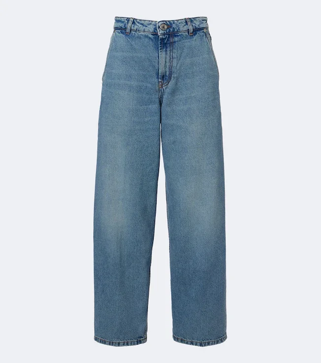 Mid-rise wide-leg jeans