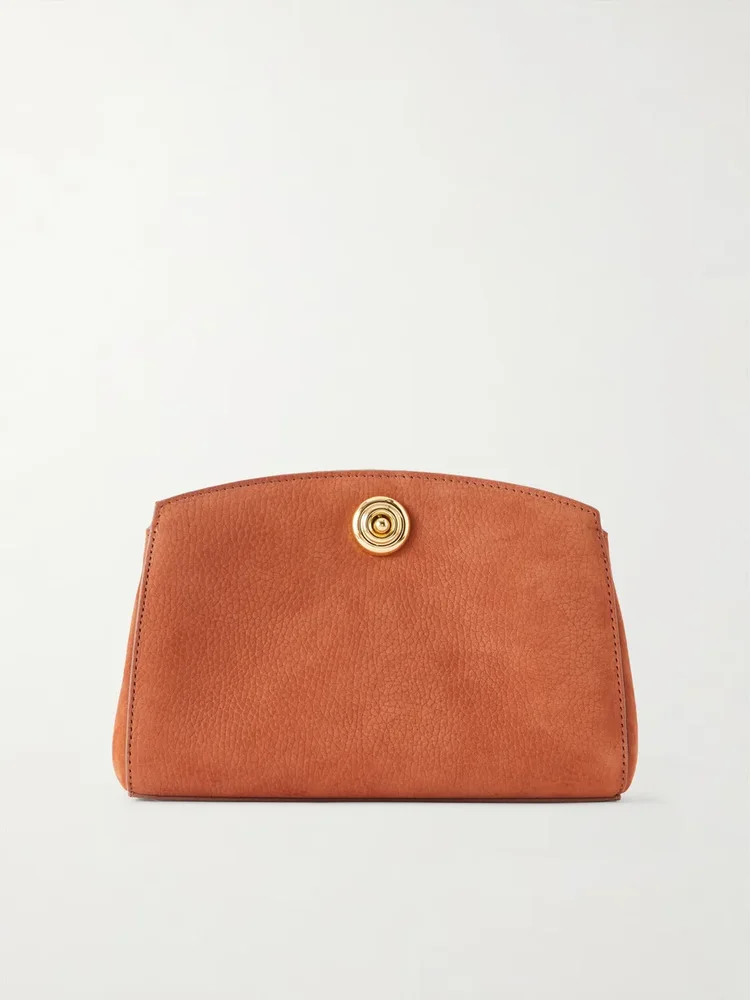 Pushlock leather clutch