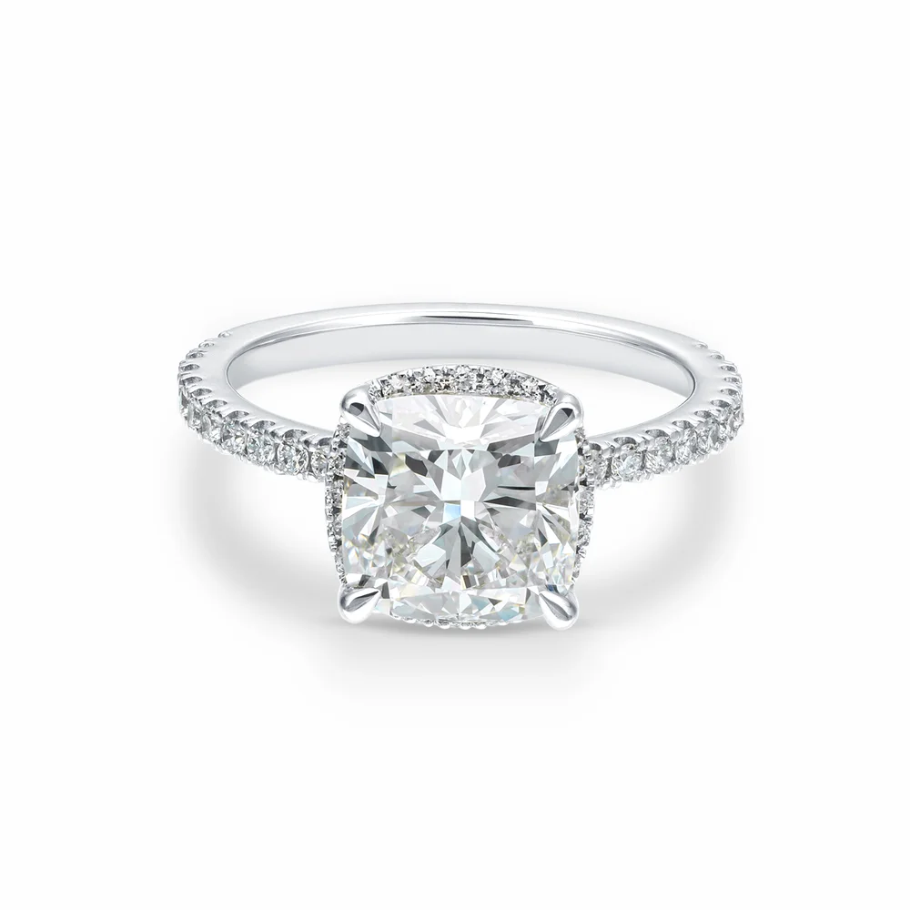 3 2/5 ct. tw. Cushion Halo Ring in 14k White Gold