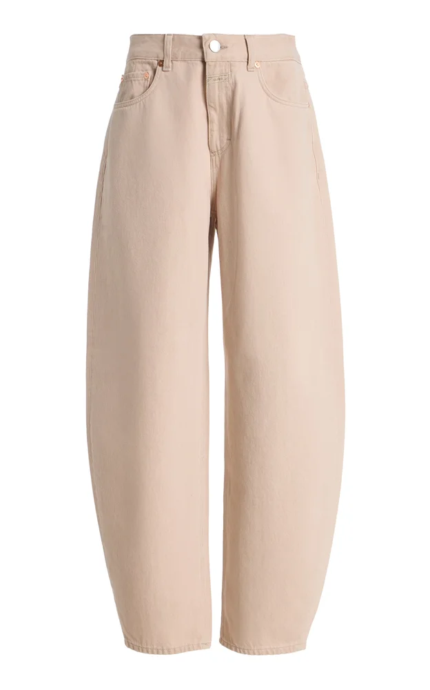 Jazzie Rigid Mid-Rise Cropped Barrel-Leg Jeans
