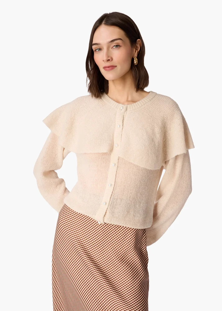Brigitta Mohair Wool Cardigan Oat