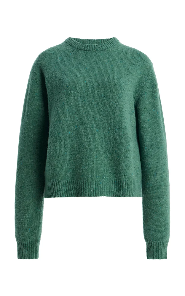 Fitted Wool-Blend Mouliné Sweater