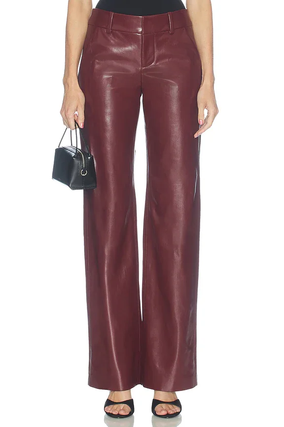 Olivia Alexander Faux Leather Slim Straight Trouser