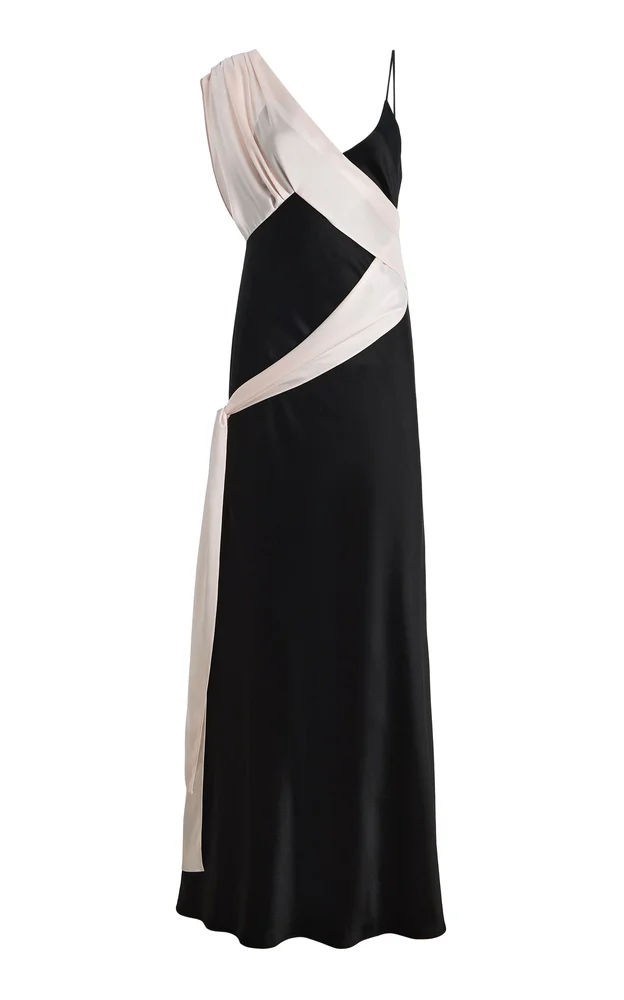 Draped Satin Slip Gown