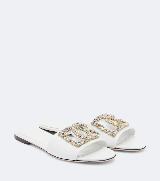 DG embellished leather slides