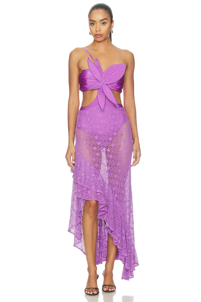 Sirena Mesh Flower Maxi Dress