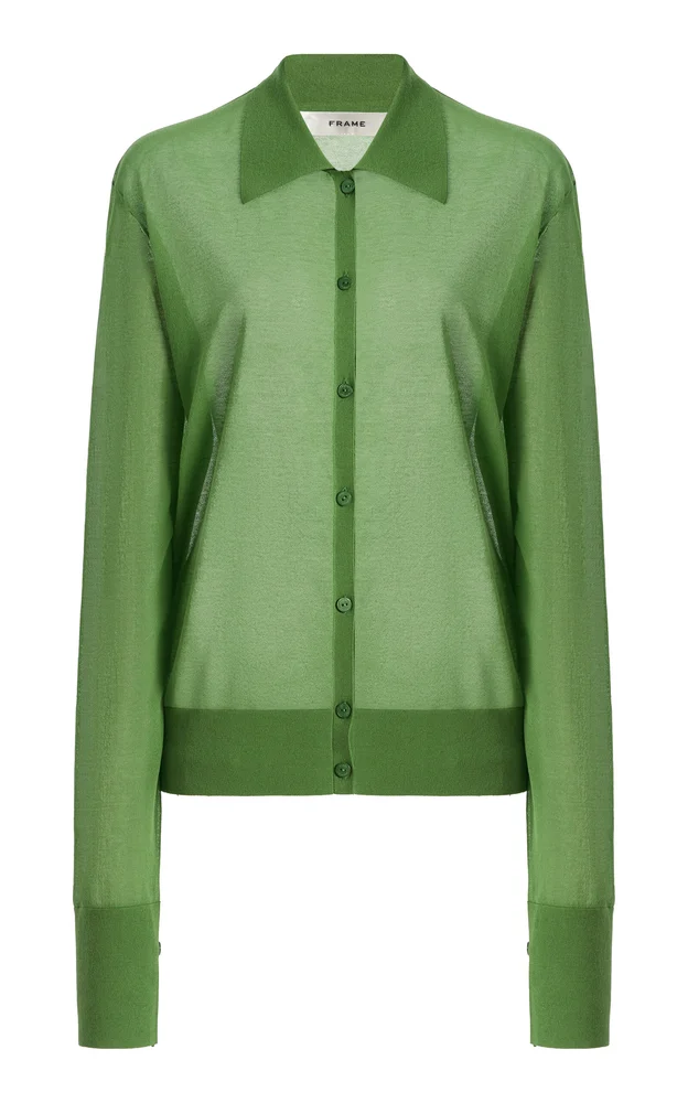 The Collared Cotton-Blend Cardigan