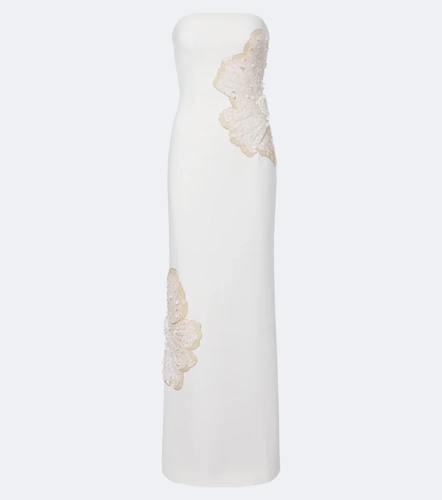 Sequined strapless gown