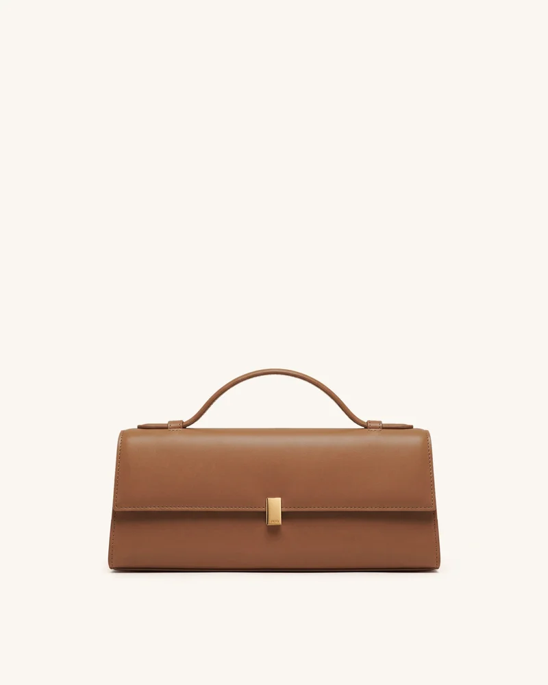 Delphine Flap Top Handle Bag - Terracotta Brown