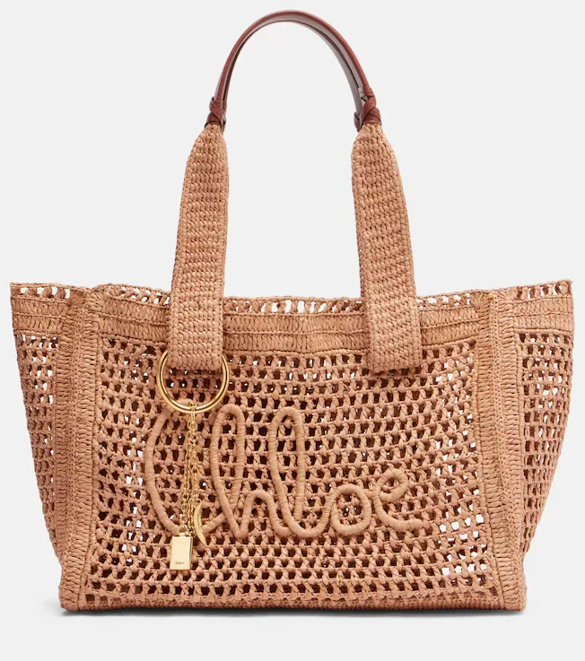 Summer Banana raffia tote bag