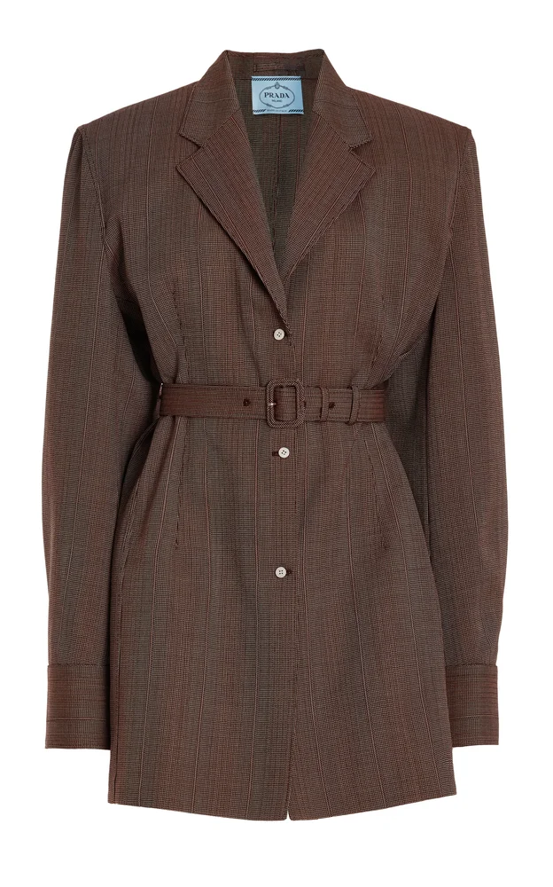 Single-Breasted Pinstriped Wool Jacket