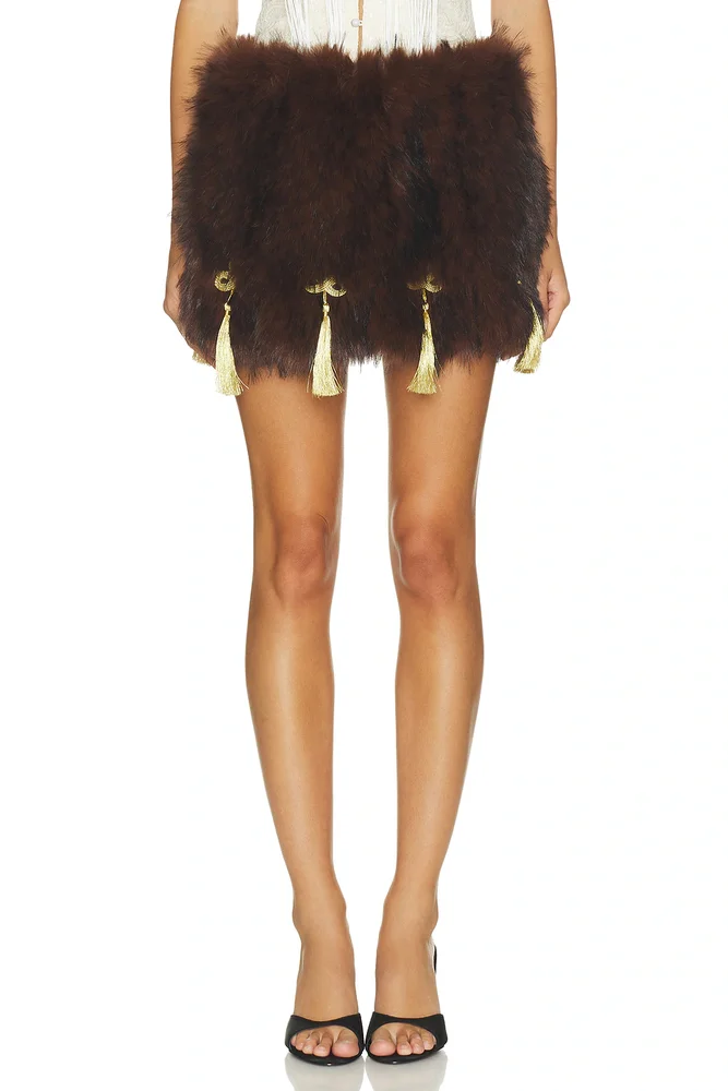 Elle Faux Fur Micro Mini Skirt