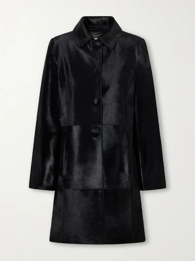 Stella paneled calf hair coat