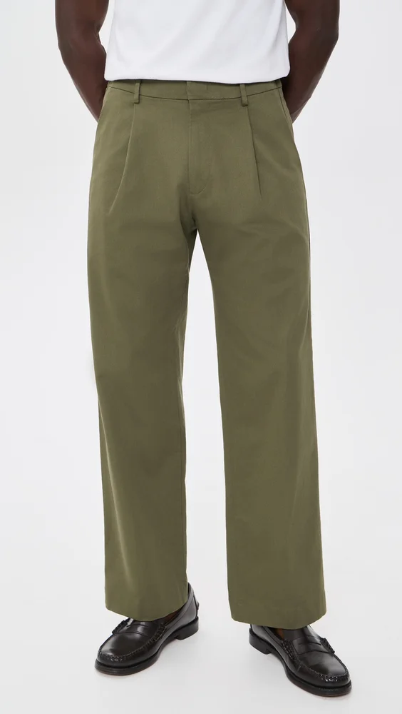 Kaye Cotton Relaxed Pleated Trousers 32"