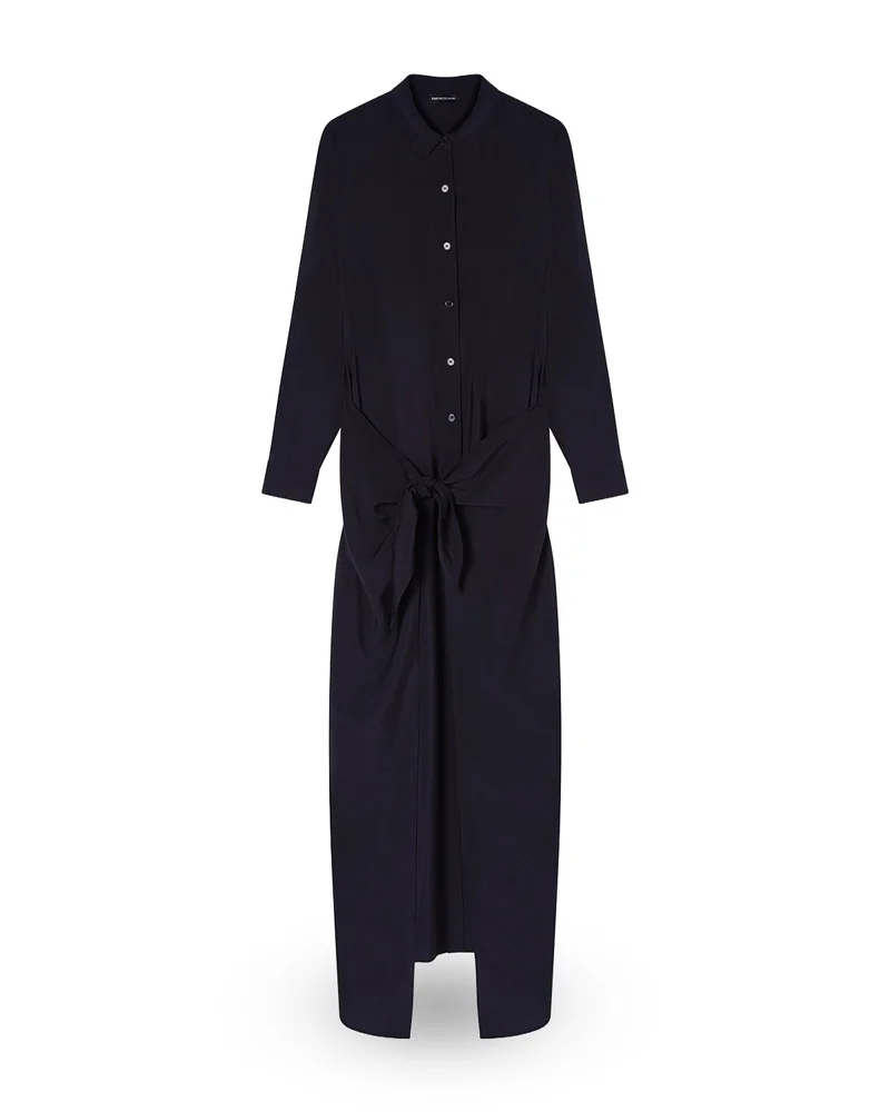Techno Rayon Wrap Detail Maxi Dress