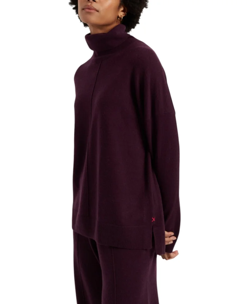 Women's Relaxed Roll Neck Wool & Cashmere Sweater