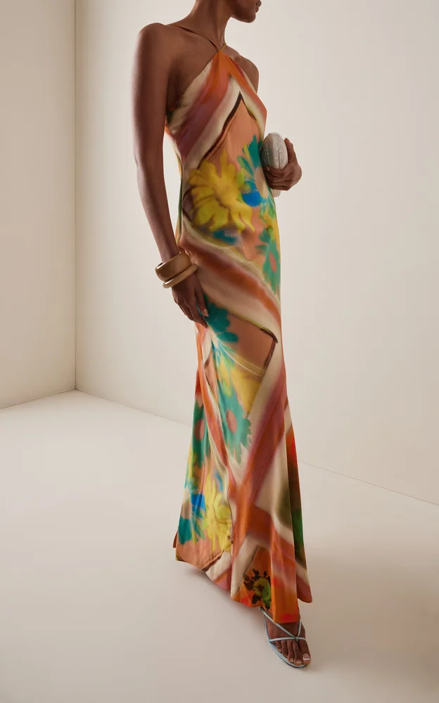 Cubism Crepe de Chine Maxi Dress