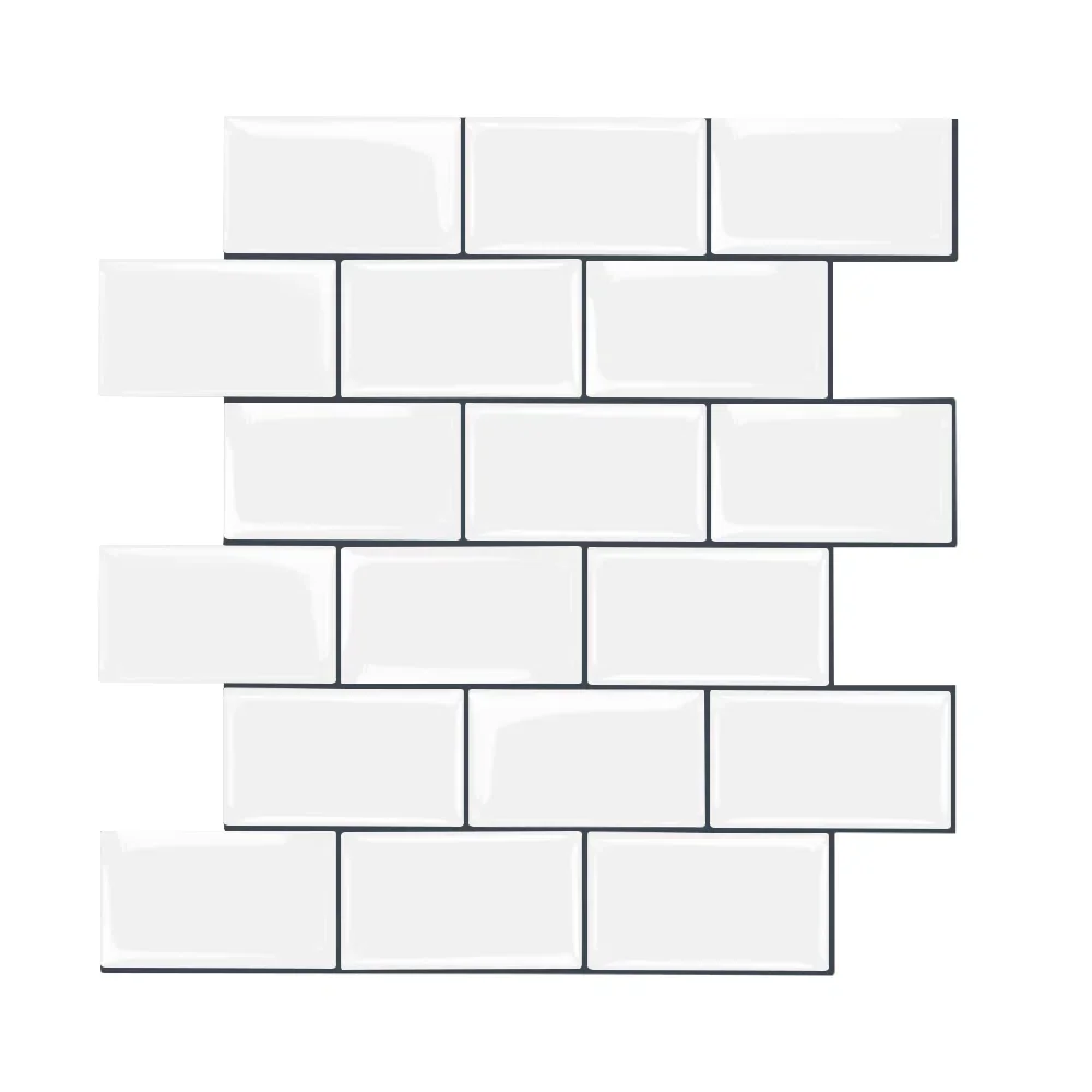 Thick Vinyl Peel and Stick Subway Tile