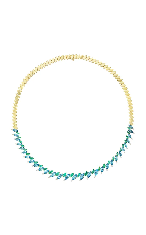 Pollack 18K Yellow Gold Multi-Stone Tennis Necklace