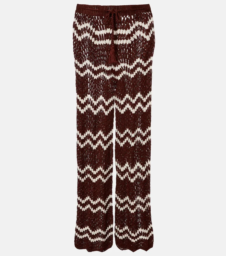 Crochet cotton straight pants