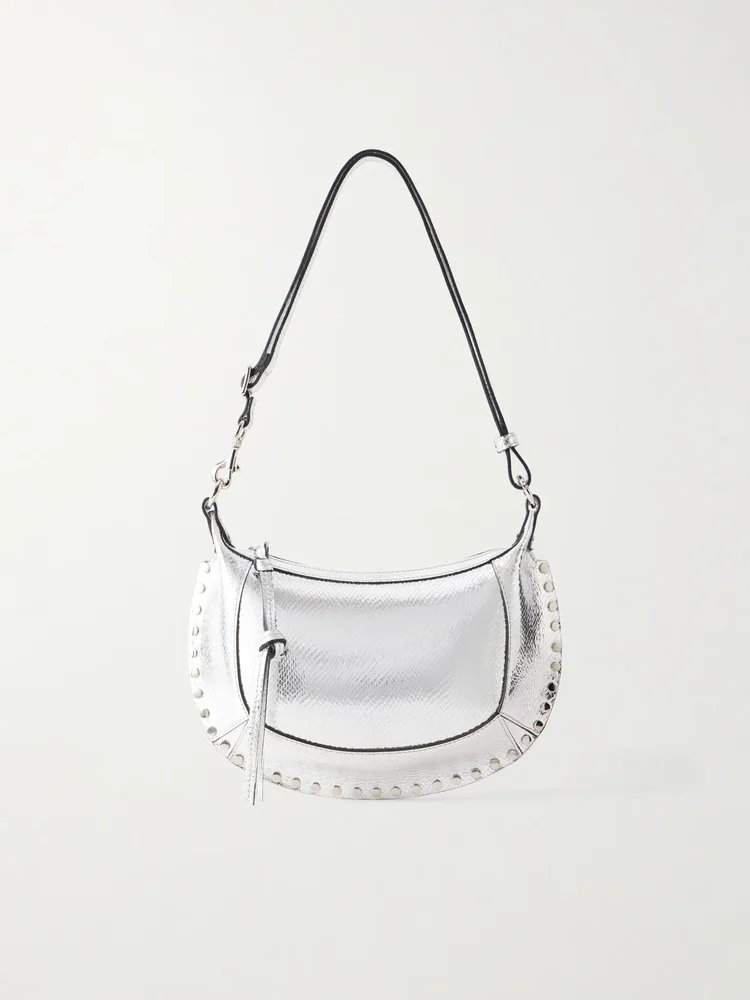 Oskan Moon embellished snake-effect leather shoulder bag