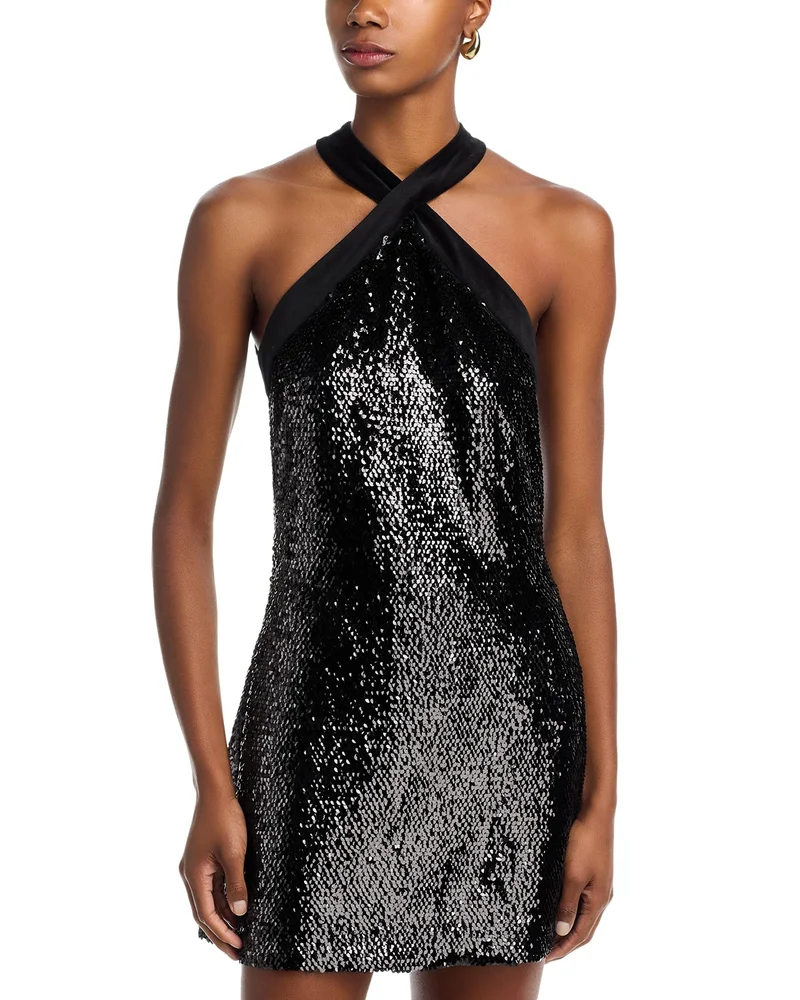 Isla Halter Neck Sequin Mini Dress