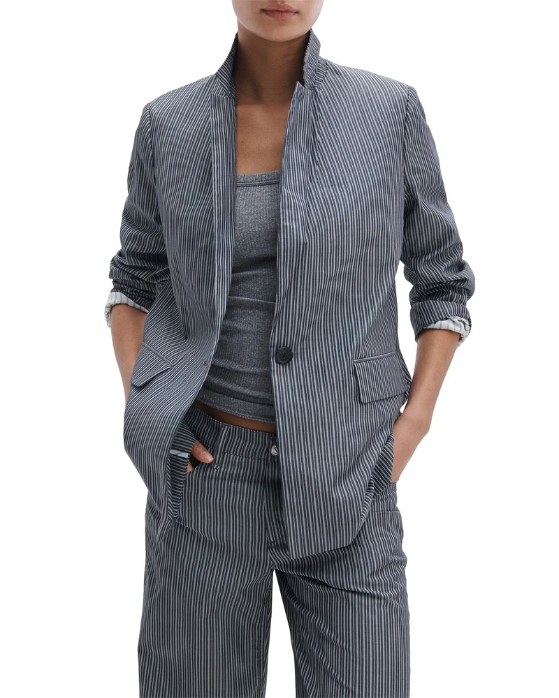 Jennie Poplin Stripe Blazer