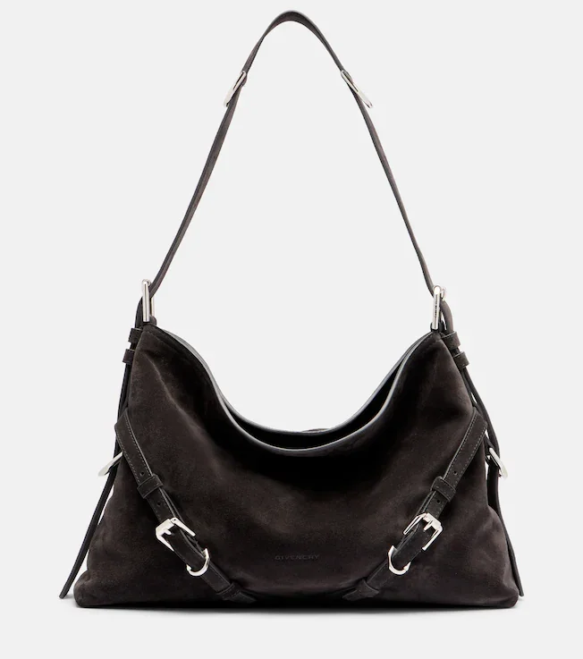 Voyou Medium suede shoulder bag