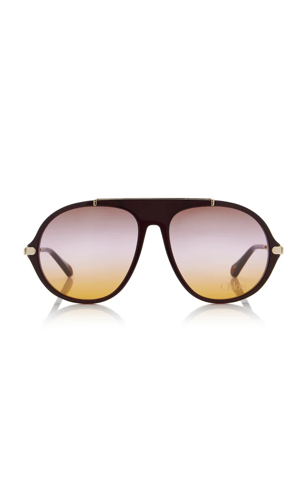 Aviator-Frame Acetate Sunglasses