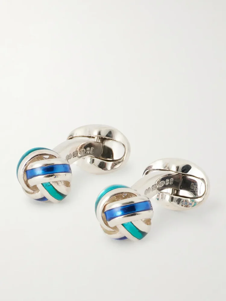Enamel Sterling Silver Cufflinks
