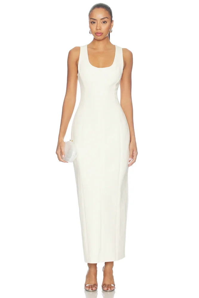 Cotton Mix Volume Midi Dress