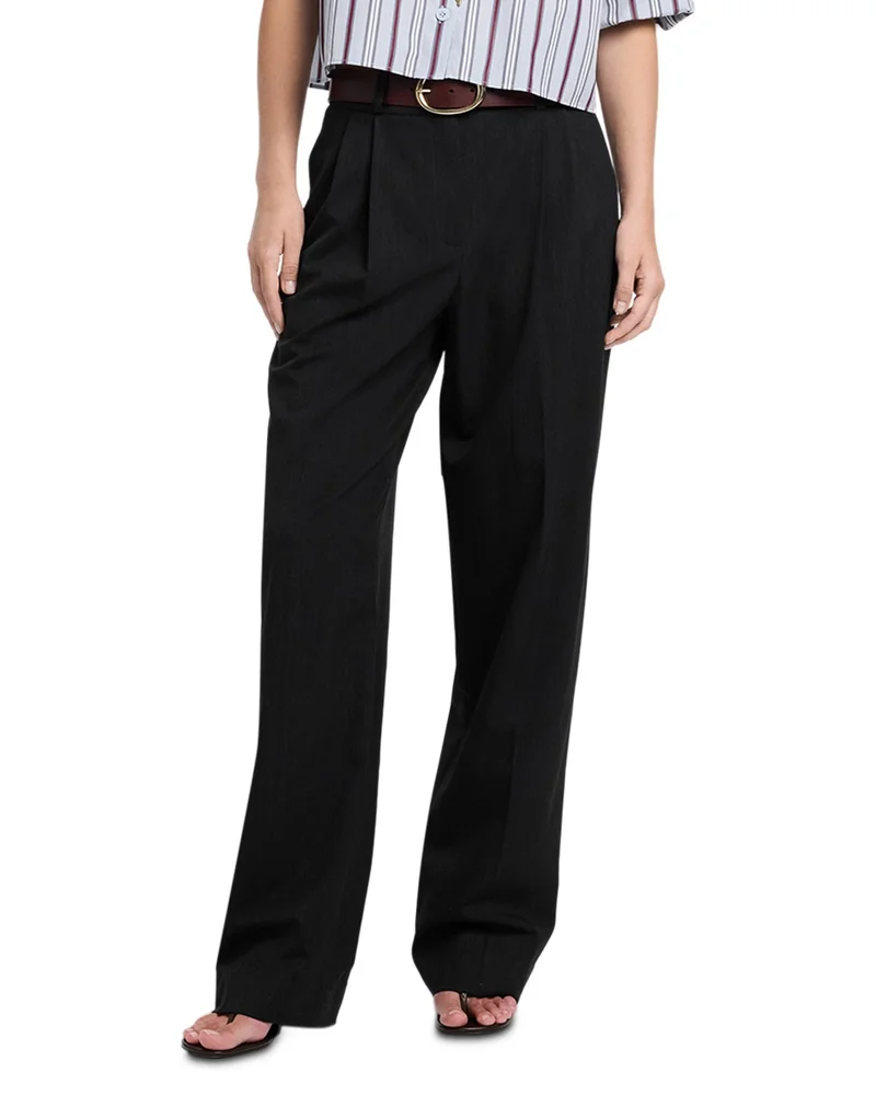 Ivy Wool-Blend Pleat Front Pants