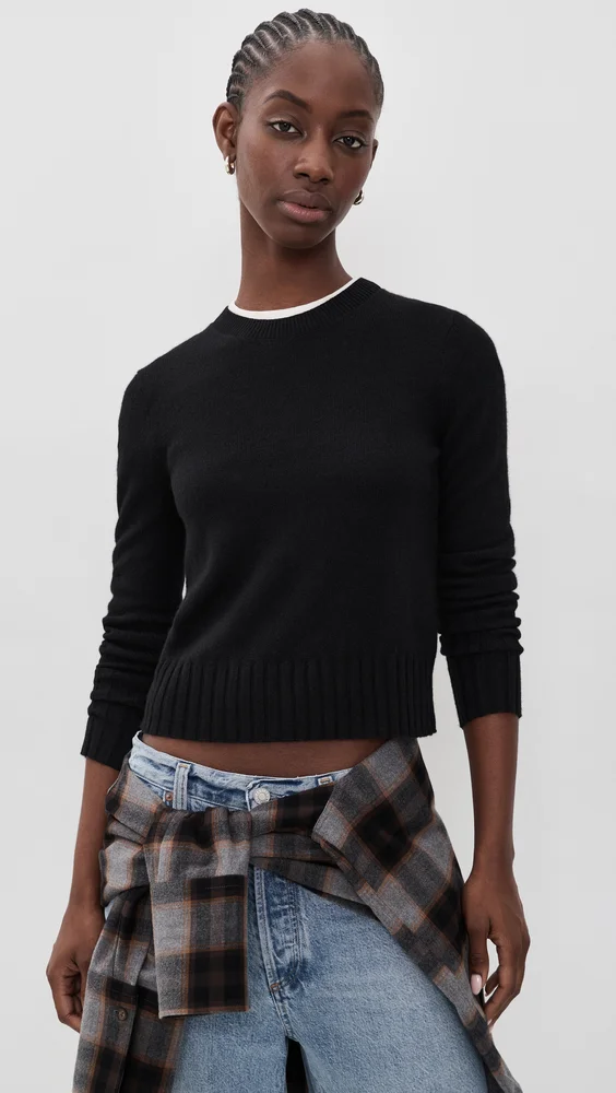 Shrunken Crew Cashmere Sweater