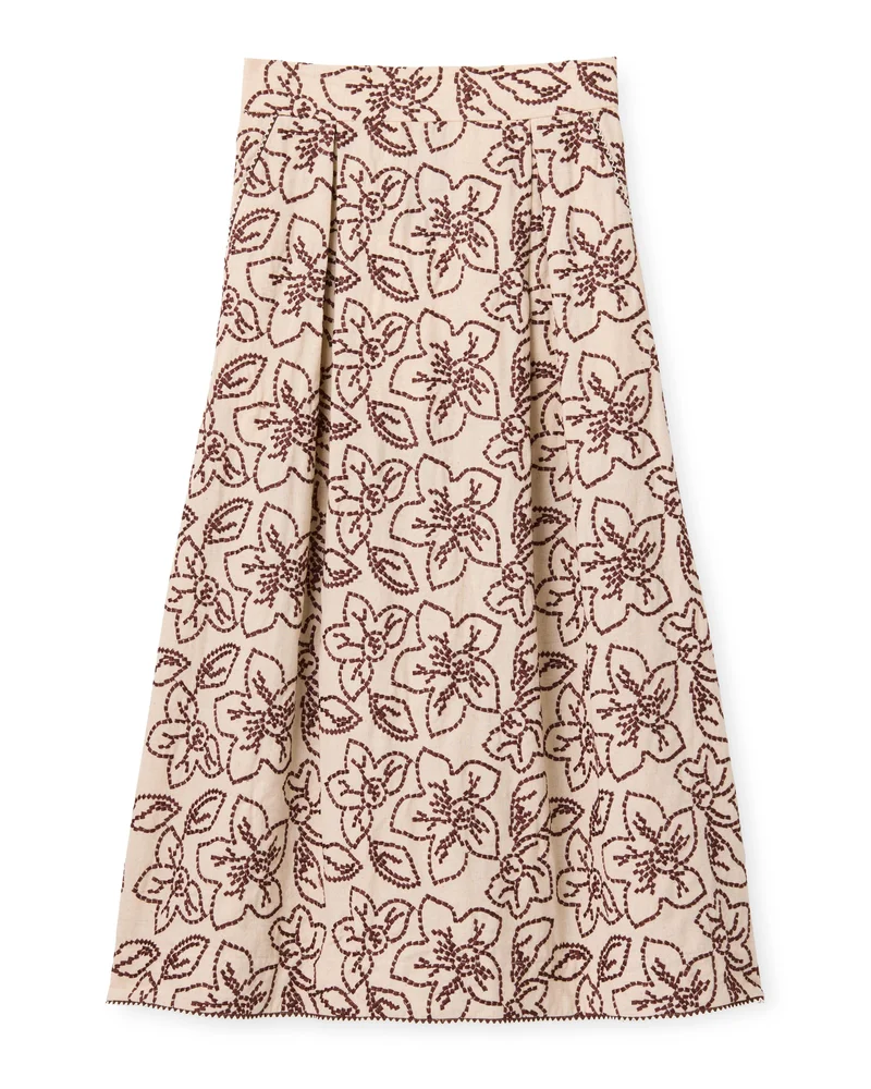 Bea Embroidered Midi Skirt