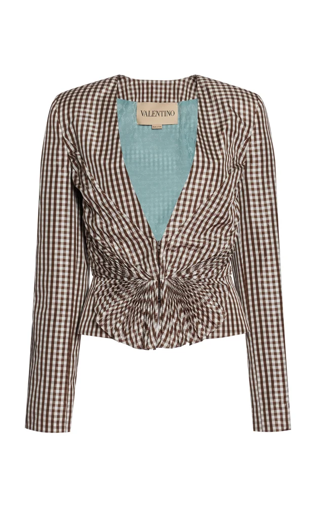 Gingham Silk Taffeta Jacket