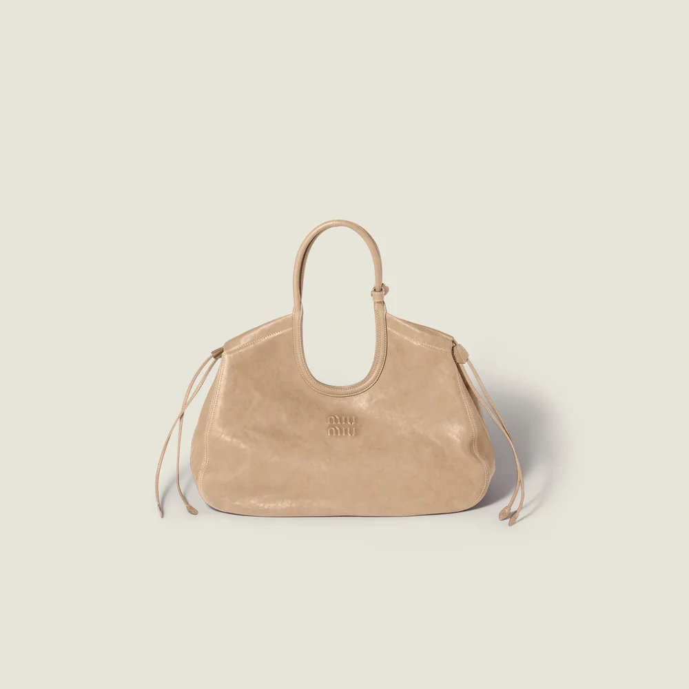 Miu Miu Ivy nappa leather shopping bag