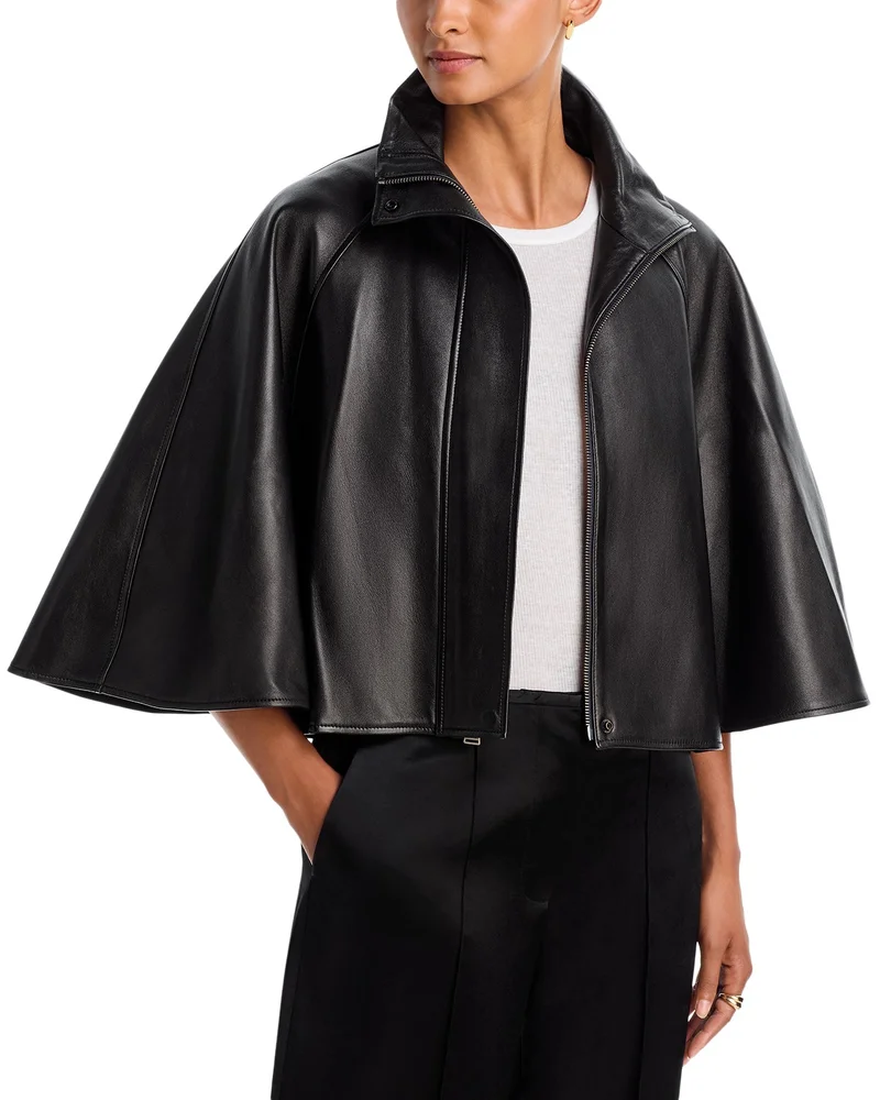 Orvik Leather Cape Jacket