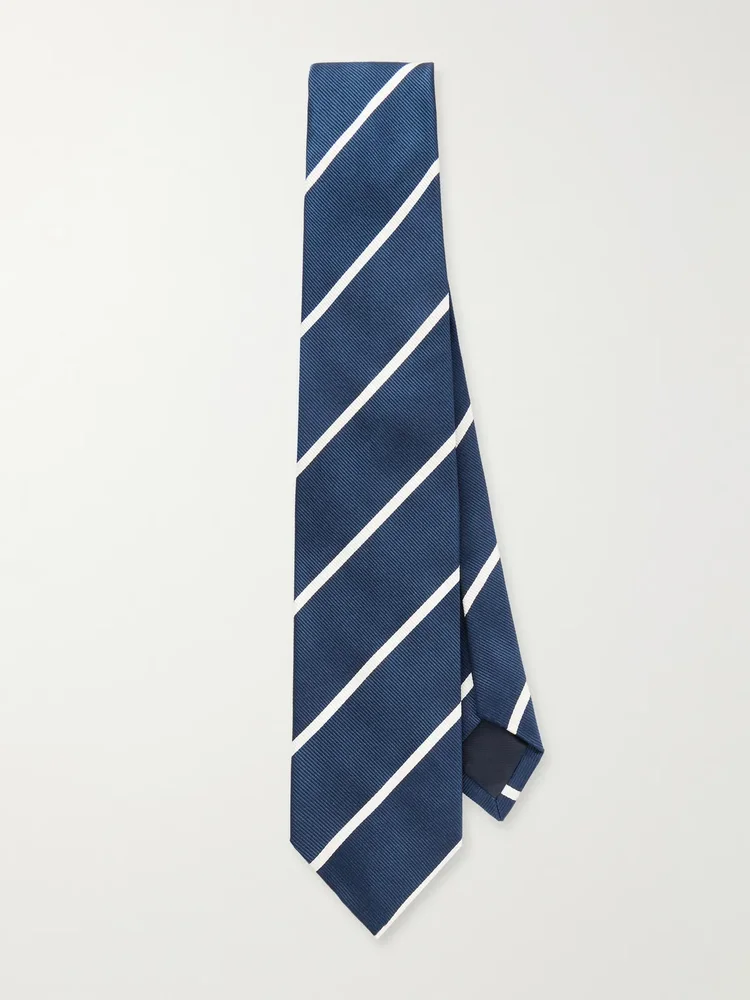 7cm Striped Silk Tie