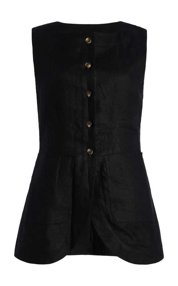 Emma Linen-Blend Vest
