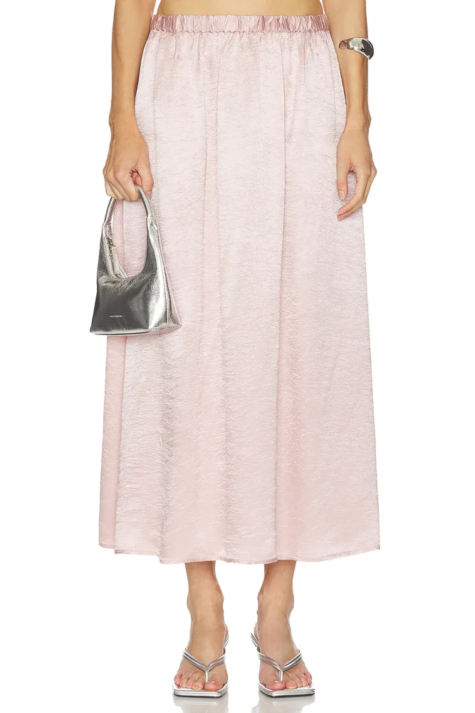 Textured Satin Celeste Skirt