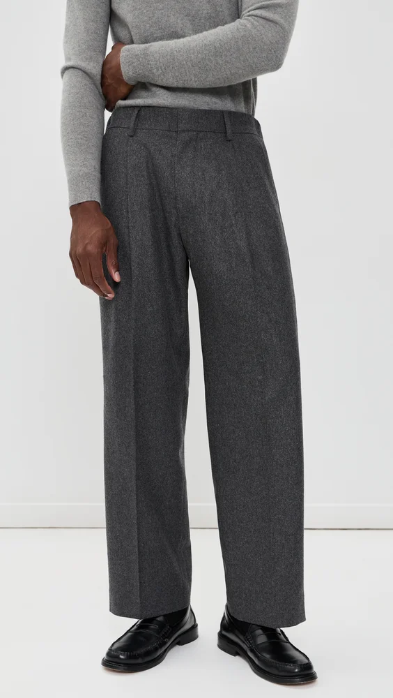 Kay Relaxed 32" Pleated Wool Trousers