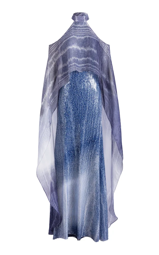 Serenela Silk-Blend Halter Maxi Dress