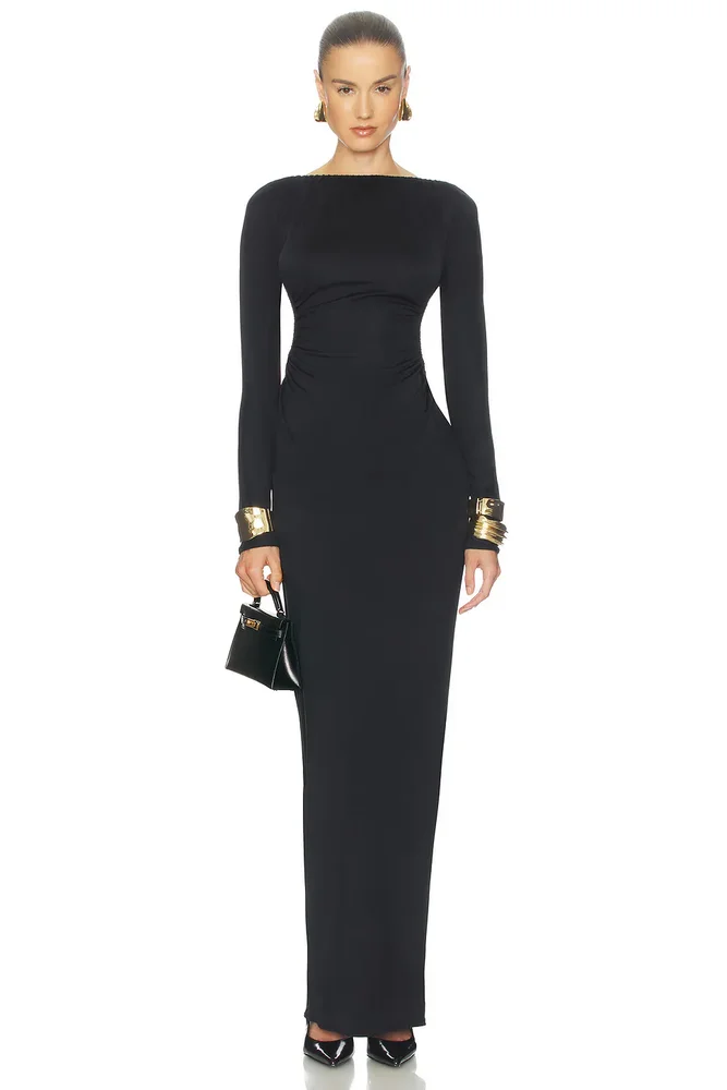 The Ruched Open Back Jersey Dress