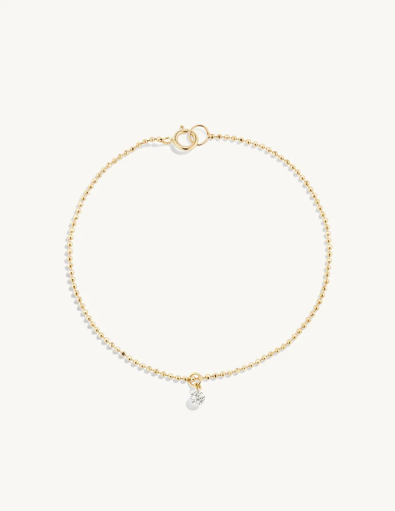 Pierced Diamond Beaded Chain Bracelet