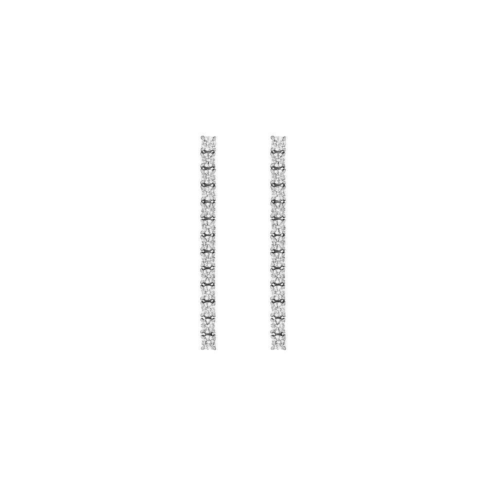 Unbreakable Lab Grown White Sapphire Tennis Earrings