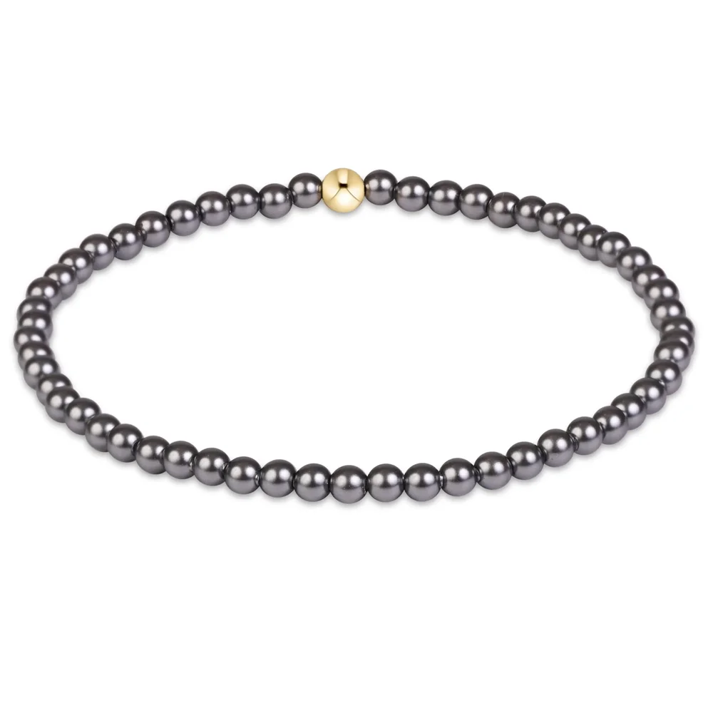 Classic Pearl Dark Grey 3mm Bracelet