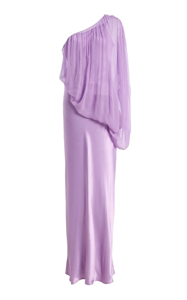 Exclusive Solstice One-Shoulder Chiffon Maxi Dress