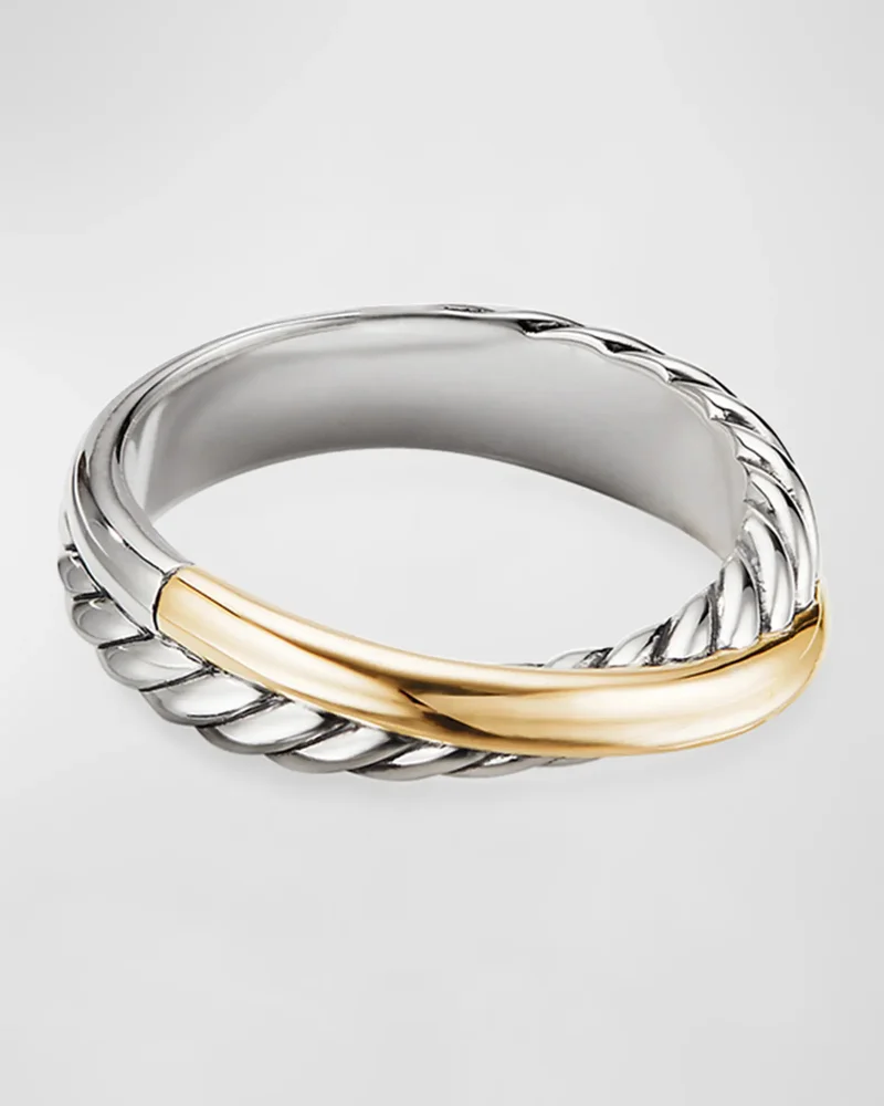 Crossover Ring in Sterling Silver with 18K Gold