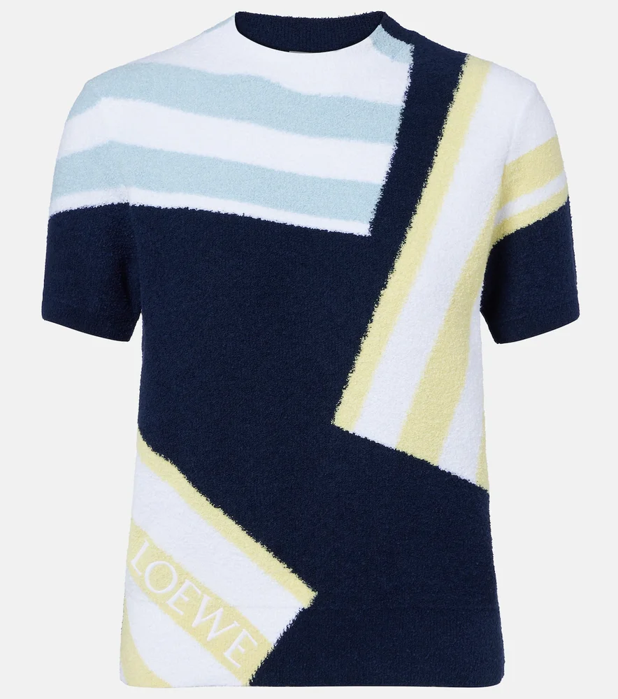 Intarsia cotton-blend bouclé sweater